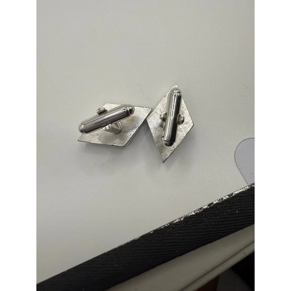 Men's Unbranded Silver & Brown Diamond Shape Cuff Links One Size
